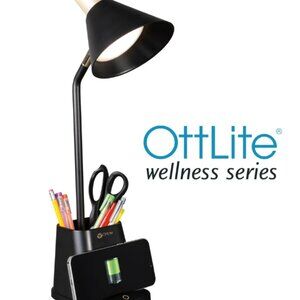 OttLite Merge LED Desk Lamp with Wireless Charging With 3 Brightness Settings